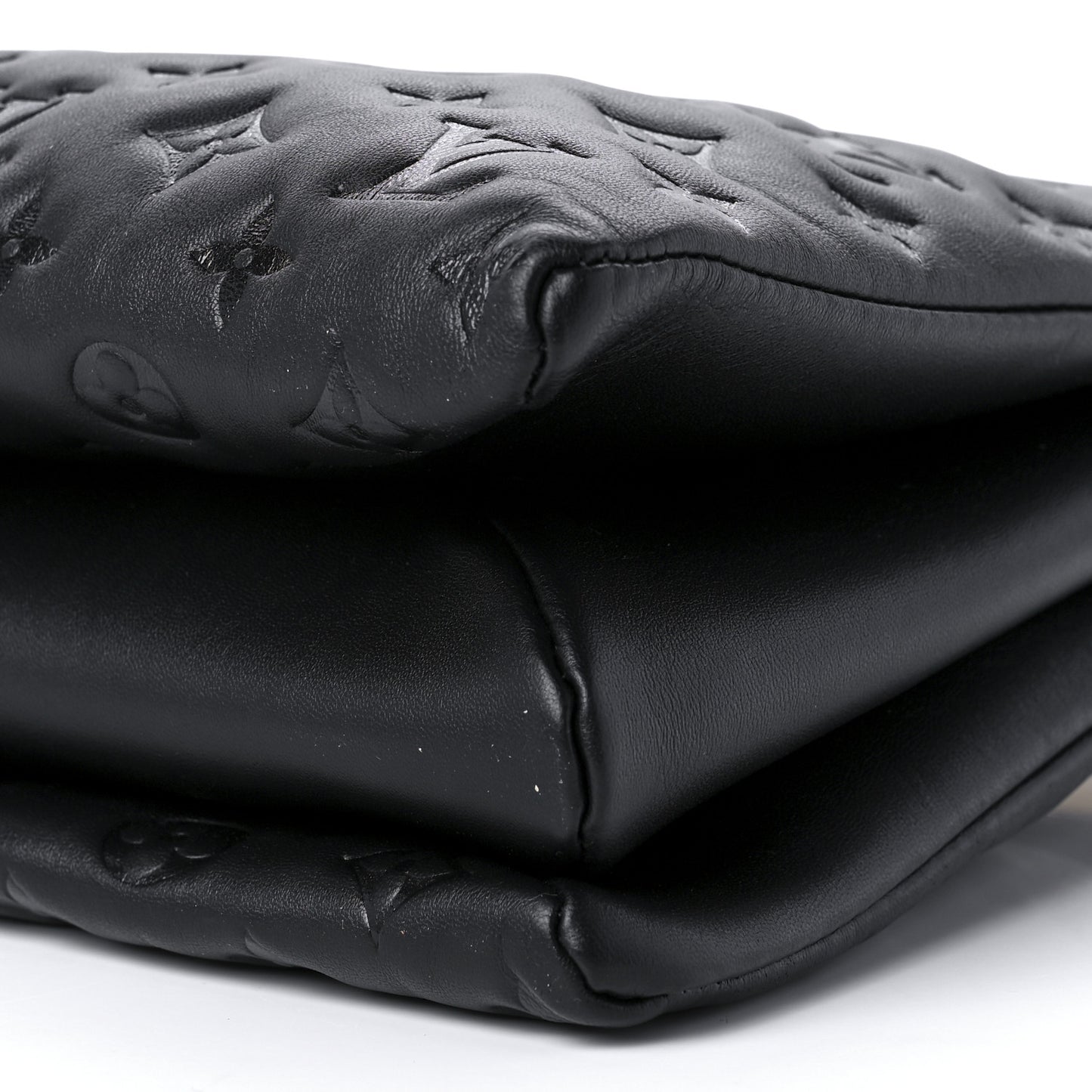 Lambskin Embossed Monogram Coussin MM Black
