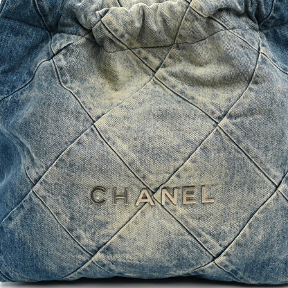 Chanel Denim Quilted Small Chanel 22 Blue 9 of 11