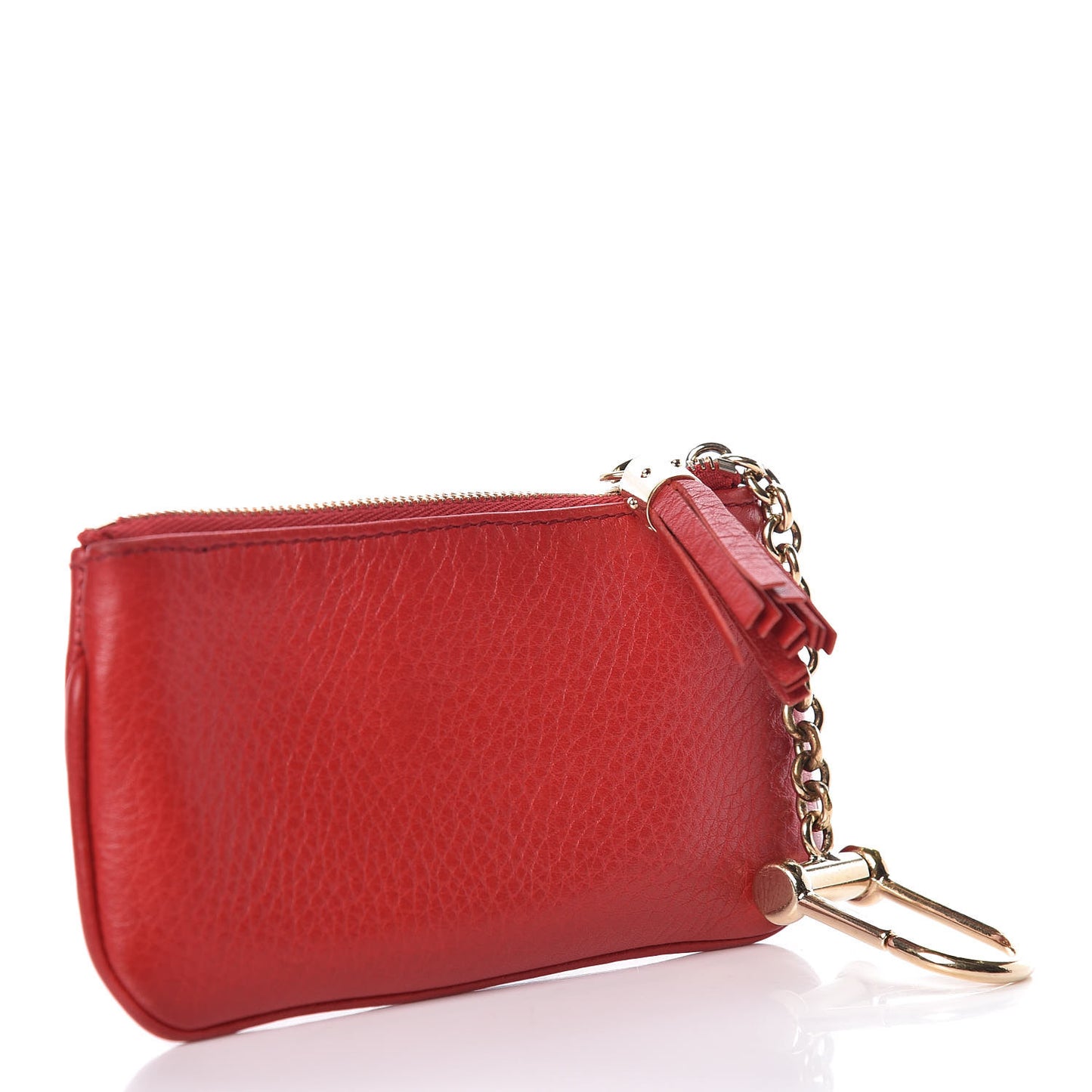 Pebbled Calfskin Soho Key Case Red