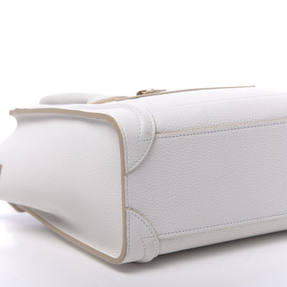 Celine Drummed Calfskin Nano Luggage Optic White 9 of 10