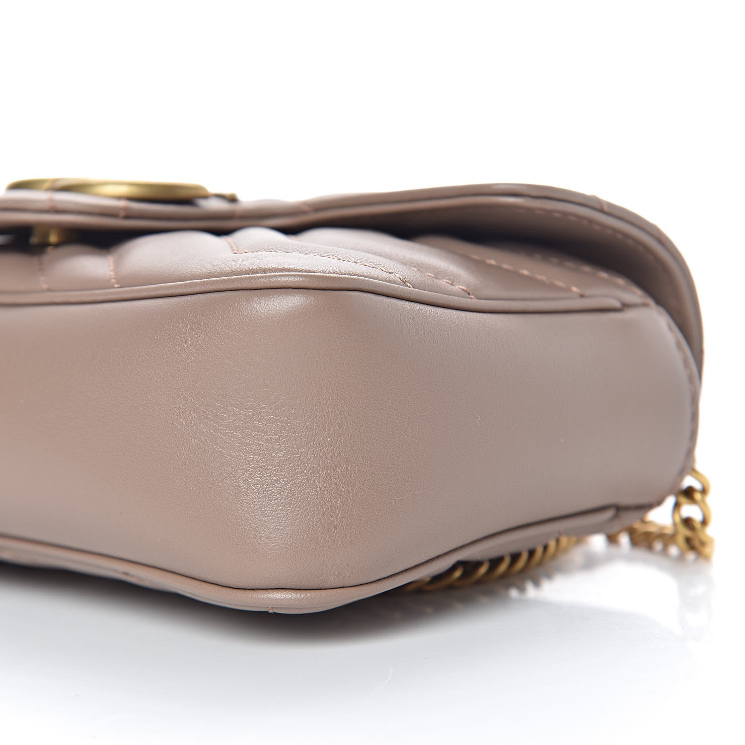 Gucci Calfskin Matelasse Super Mini GG Marmont Shoulder Bag Porcelain Rose 9 of 10