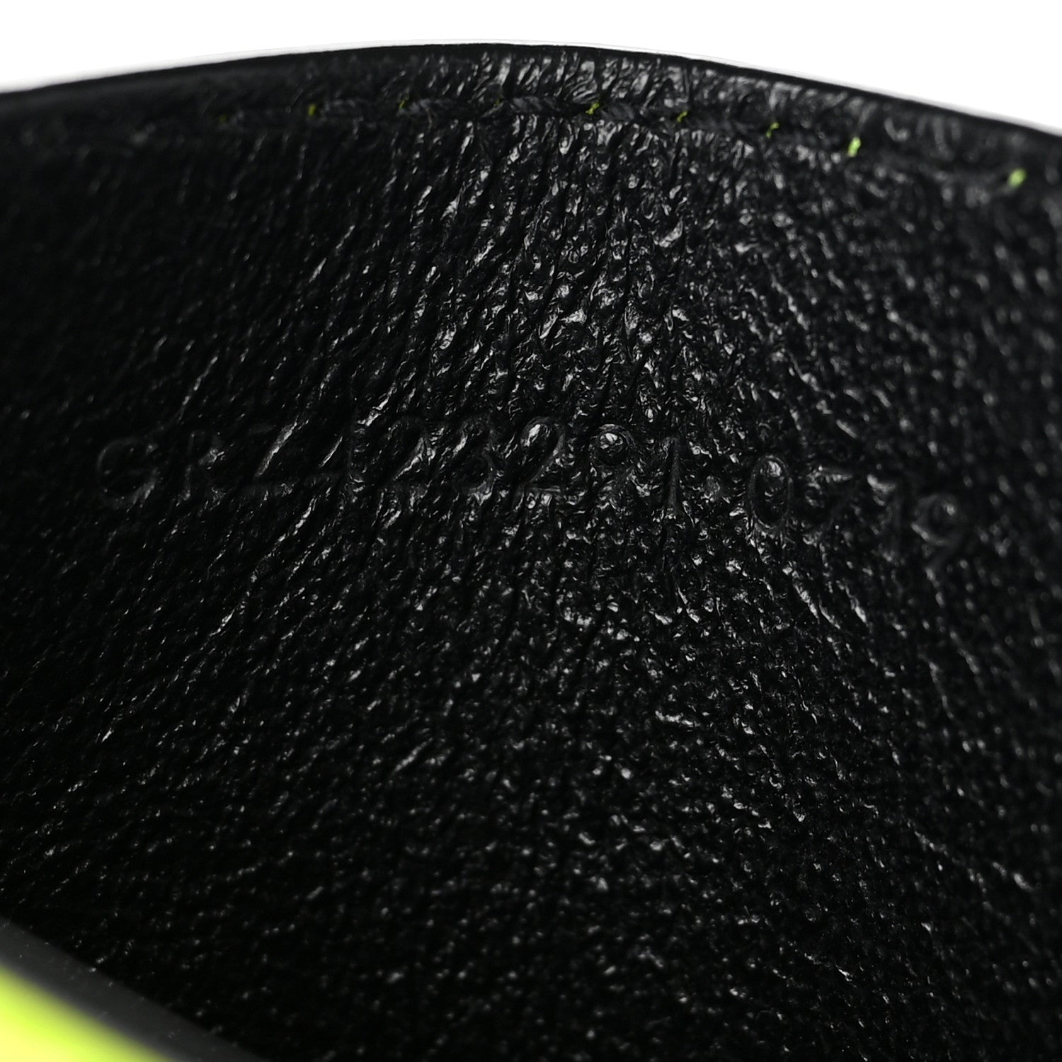 Saint Laurent Patent Grain De Poudre Matelasse Chevron Monogram Credit Card Case Neon Yellow 7 of 8