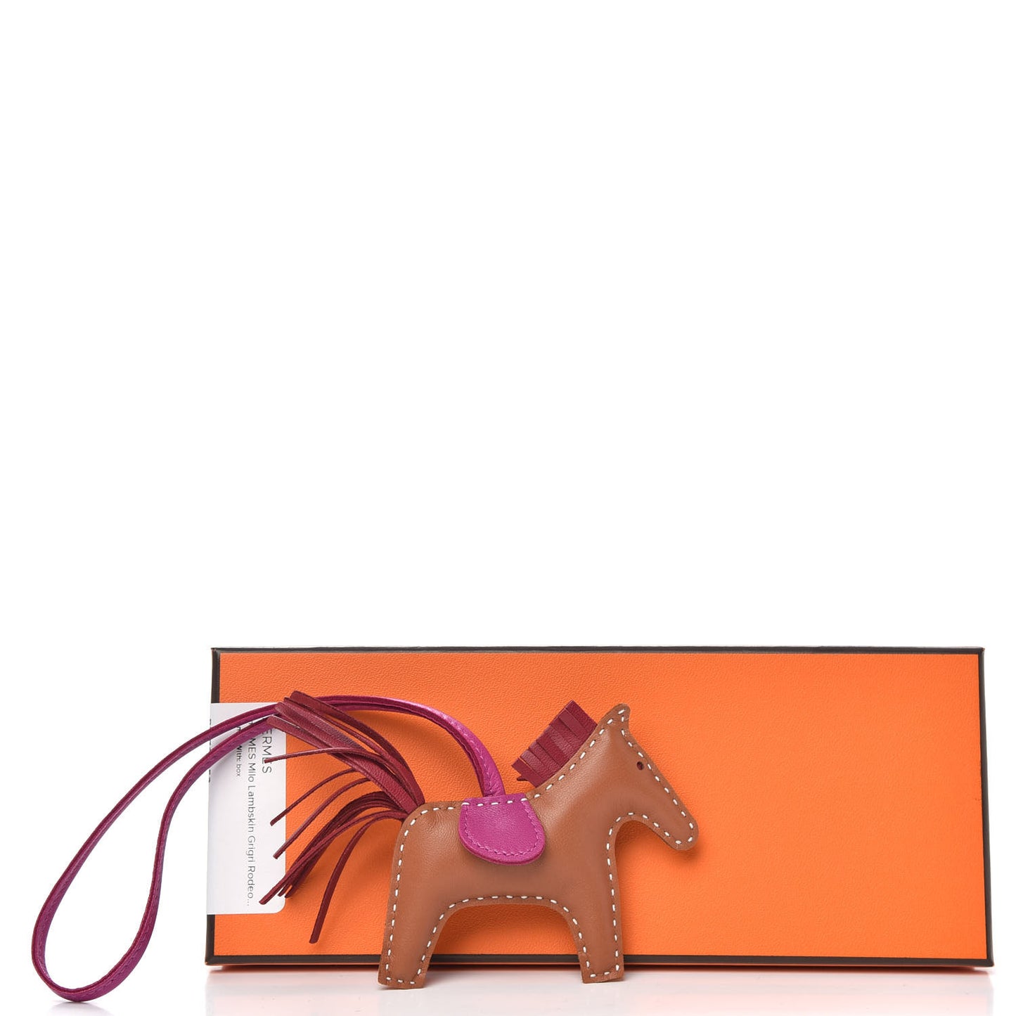Milo Lambskin Grigri Rodeo Horse Bag Charm PM Gold Rubis Rose Poupre