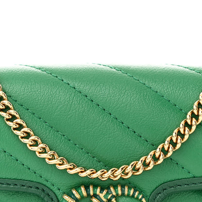 Gucci Azalea Calfskin Enamel Matelasse Diagonal Super Mini Torchon GG Marmont Shoulder Bag New Shamarock Emerald 8 of 10