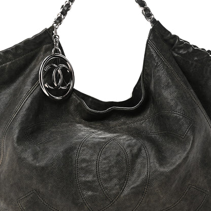 Chanel Distressed Caviar XL Coco Cabas Black 8 of 10
