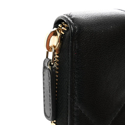 Chanel Shiny Goatskin Quilted Chanel 19 Long Zipped Around Wallet Black 9 of 11