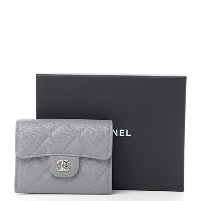 Chanel Caviar Quilted Flap Card Holder Wallet Dark Grey 7 of 7