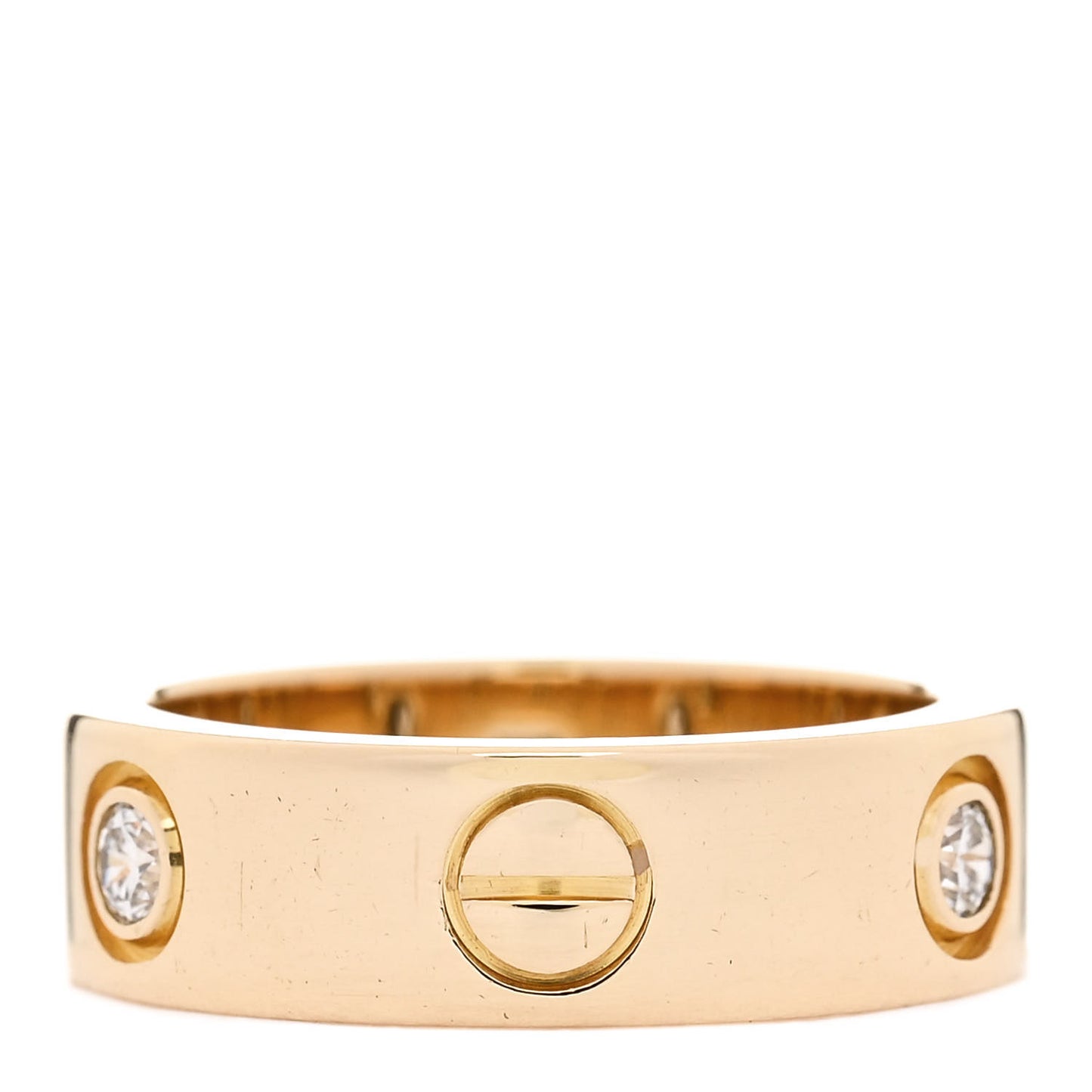 18K Yellow Gold 3 Diamond 5.5mm LOVE Ring 49 5
