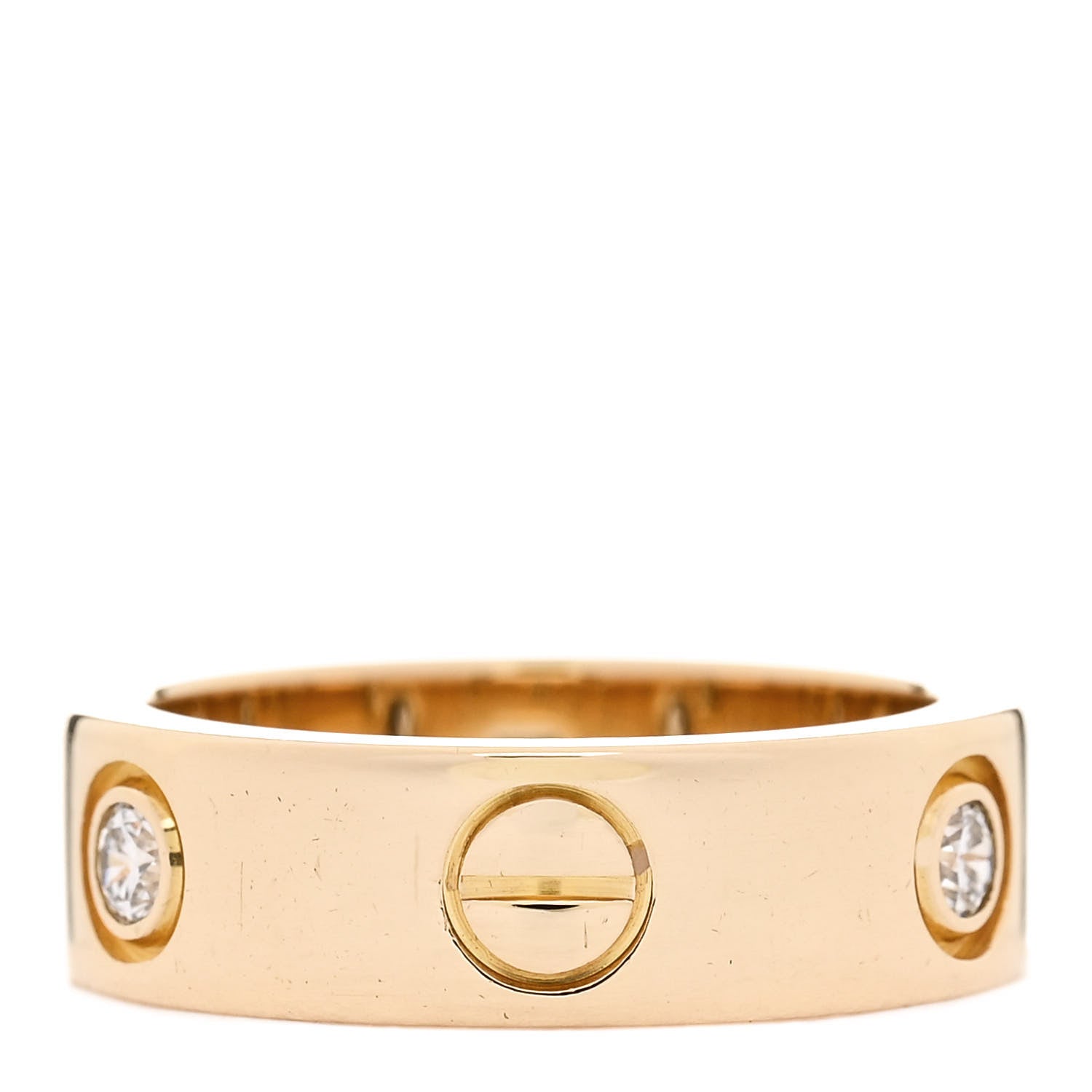 Cartier 18K Yellow Gold 3 Diamond 5.5mm LOVE Ring 49 5 3 of 6