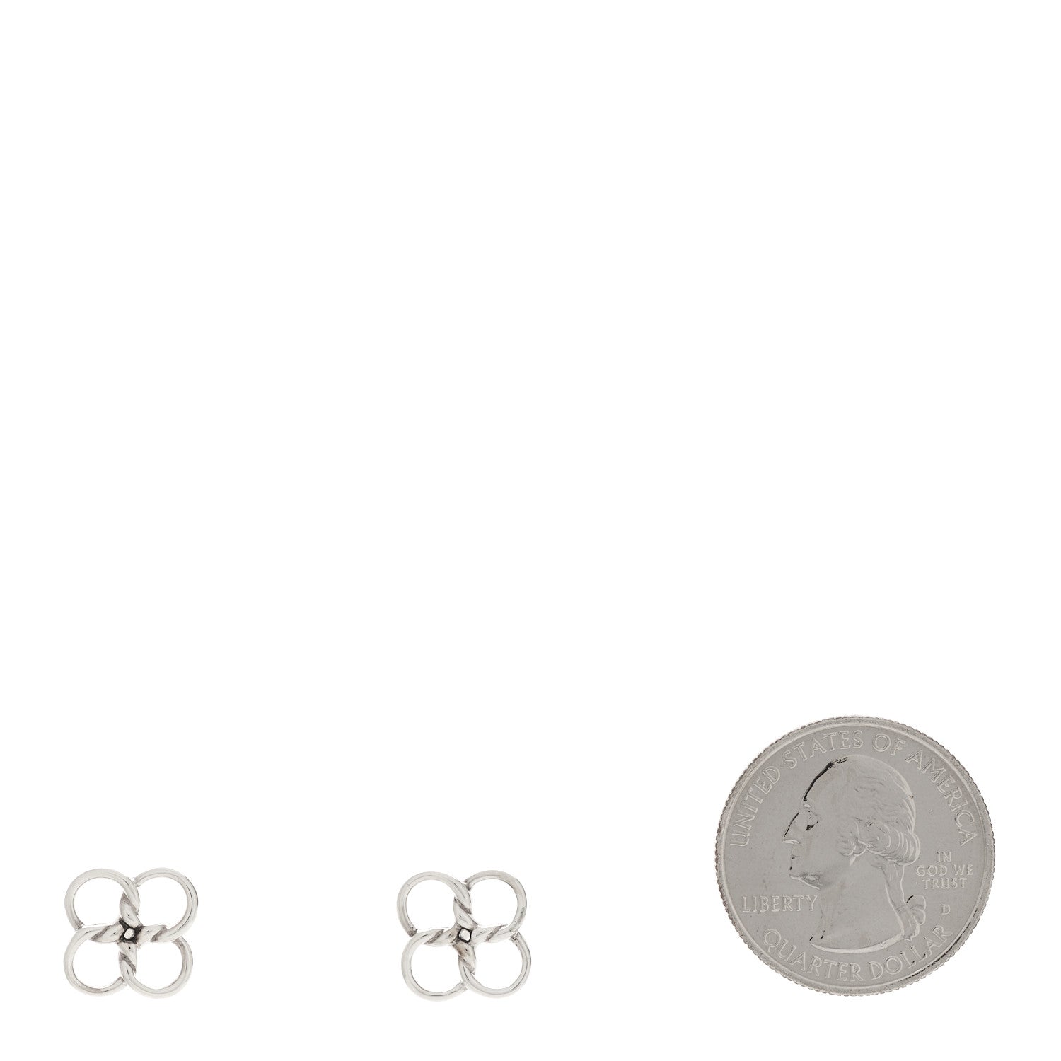 Tiffany Sterling Silver Elsa Peretti Quadrifoglio Earrings 2 of 4