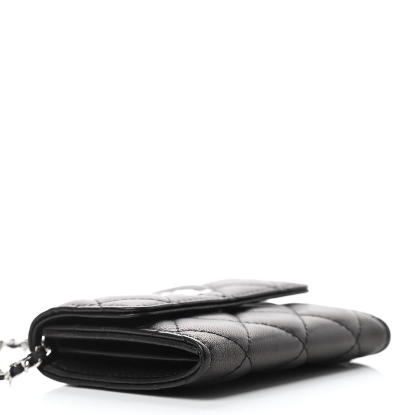 Lambskin Quilted Clutch With Chain Black