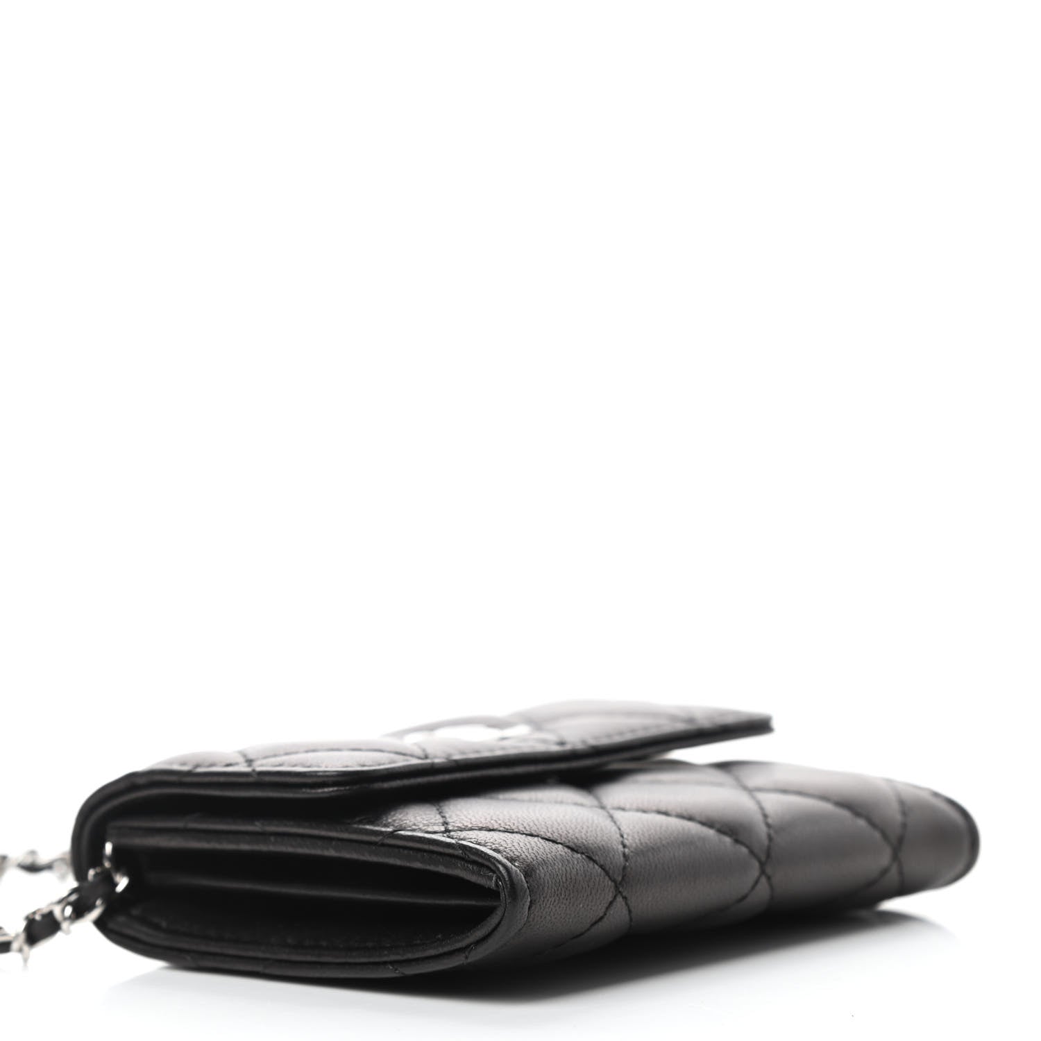 Chanel Lambskin Quilted Clutch With Chain Black 3 of 4