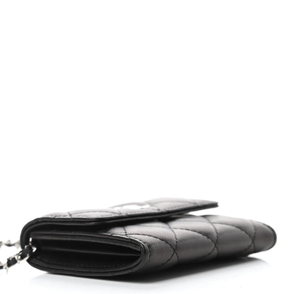Chanel Lambskin Quilted Clutch With Chain Black 3 of 4