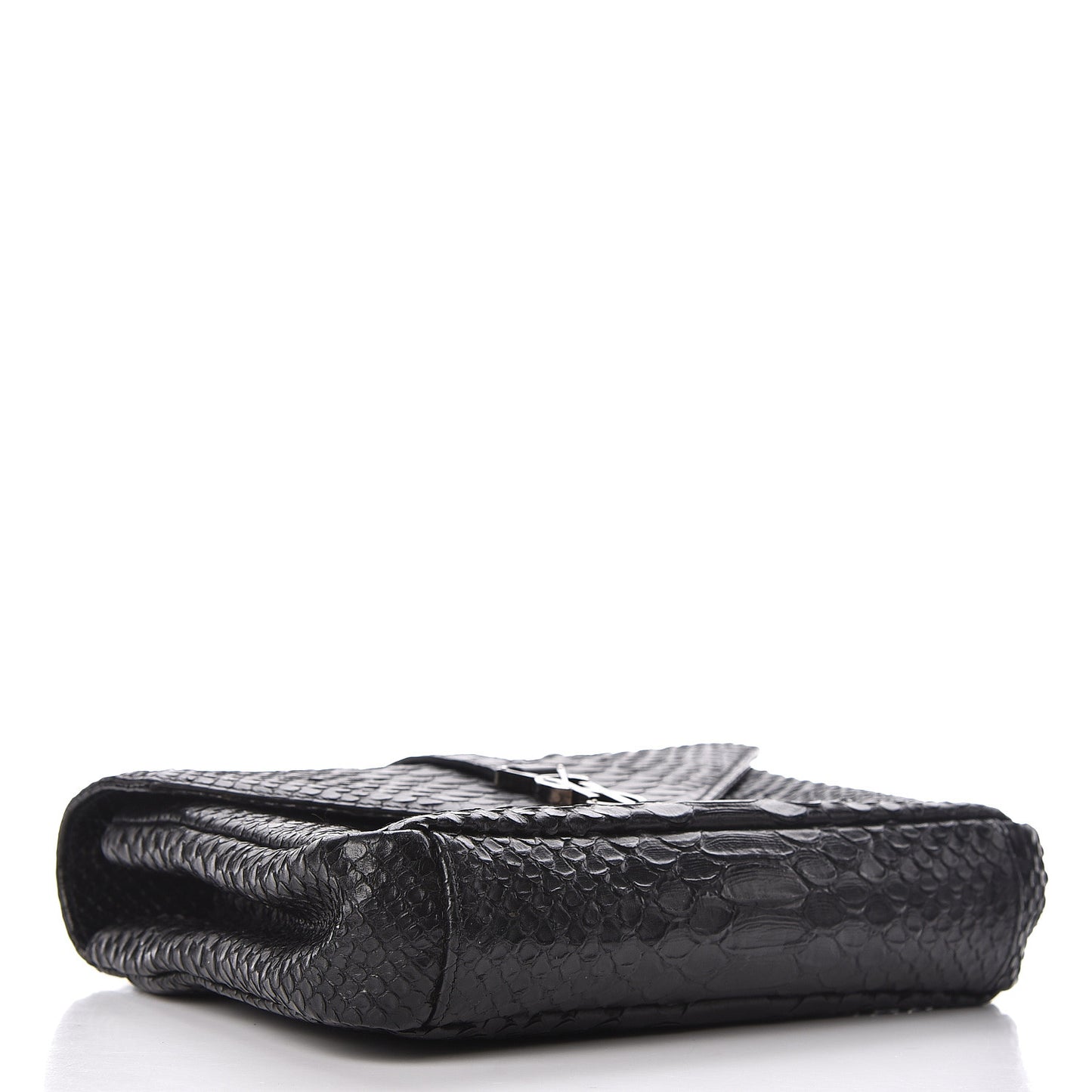 Calfskin Python Embossed Monogram Medium College Bag Black