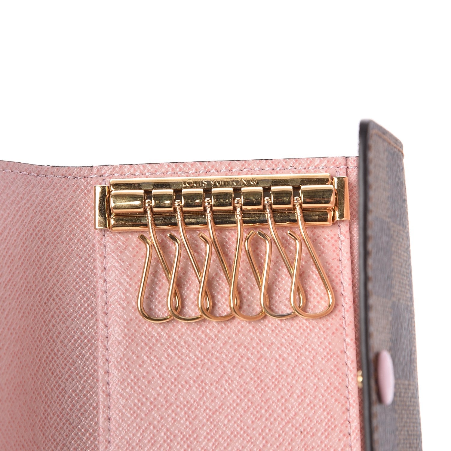 Louis Vuitton Damier Ebene Multicles 6 Key Holder Rose Ballerine 9 of 10