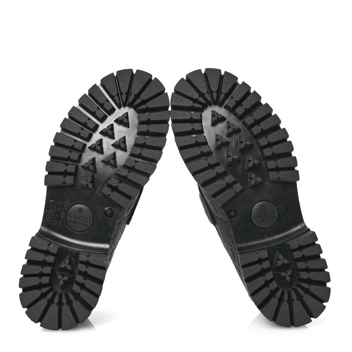 Piuma Calfskin Embossed Womens Platform Lug Sole Loafers 40 Black