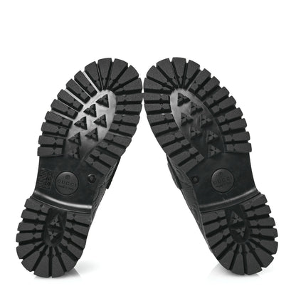 Gucci Piuma Calfskin Embossed Womens Platform Lug Sole Loafers 40 Black 5 of 12