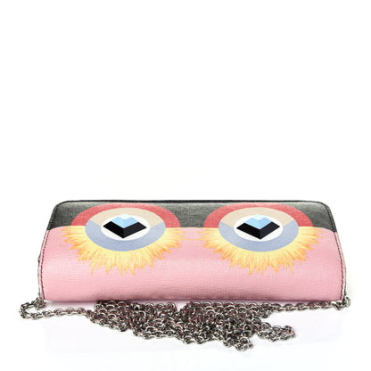 Fendi Vitello Elite Century Hypnoteyes Studded Continental Wallet On Chain Bubblegum Multicolor 11 of 13