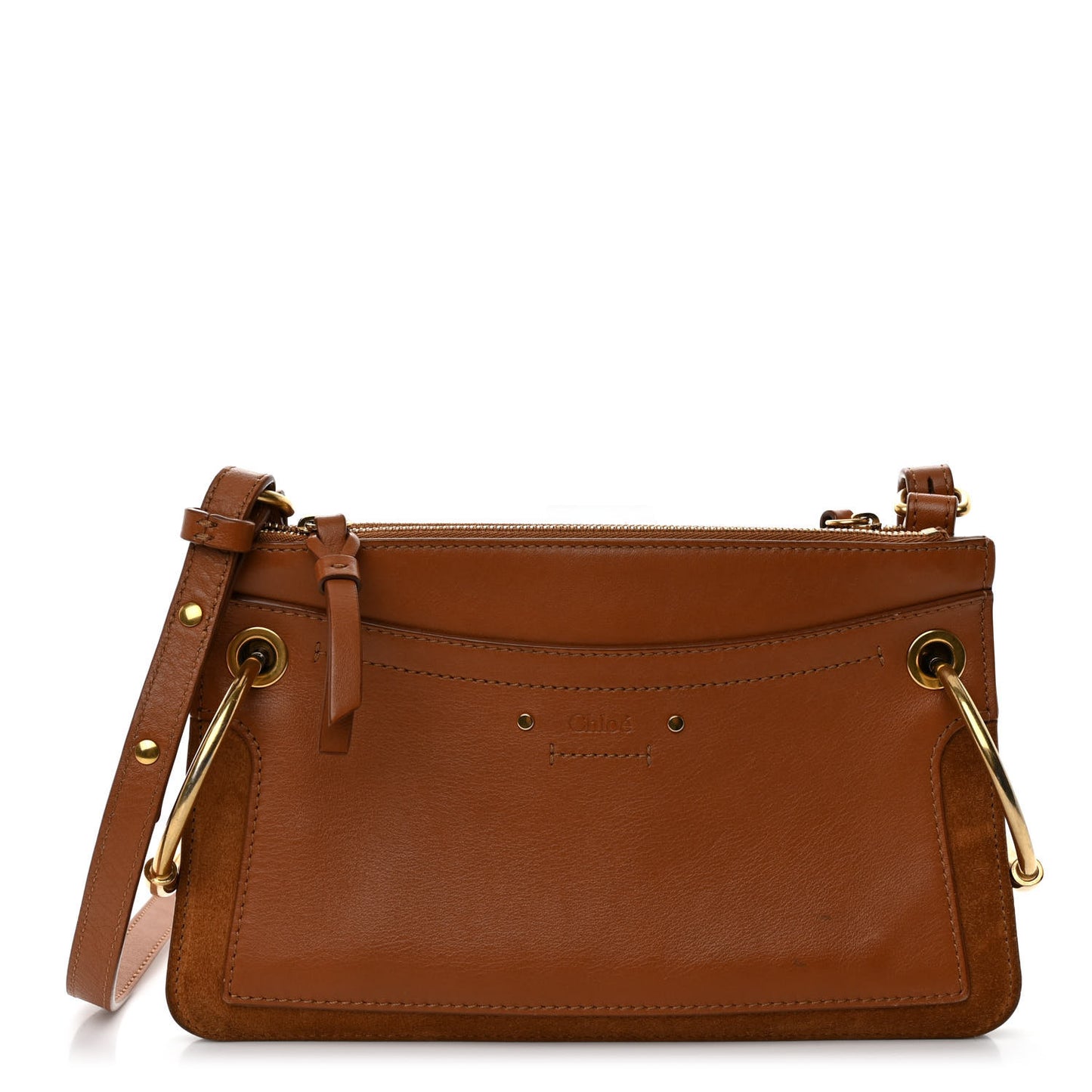 Calfskin Suede Mini Roy Bag Caramel