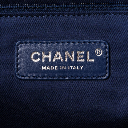 Chanel Mixed Fibers Calfskin Small Deauville Tote Blue 5 of 9