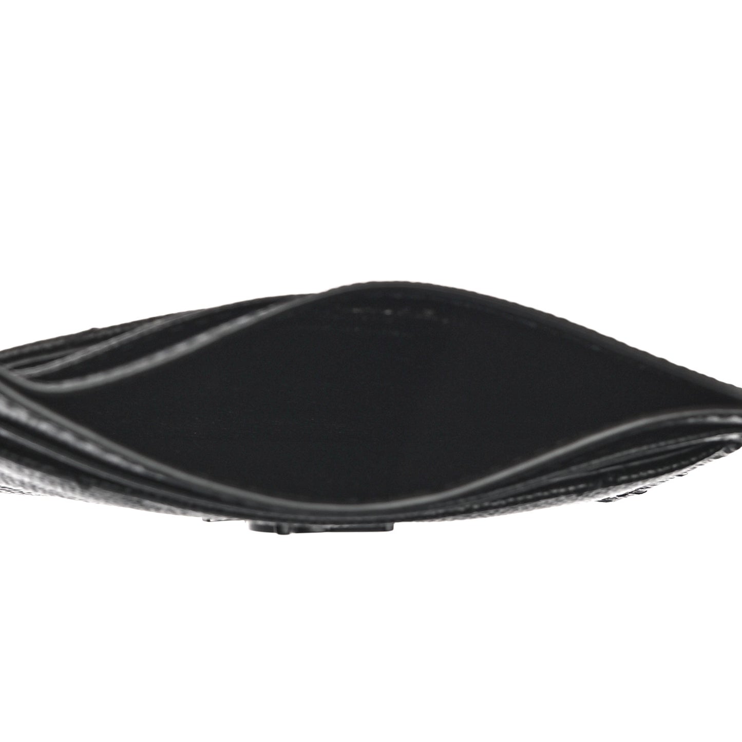 Grain De Poudre Matelasse Chevron Monogram Credit Card Case Black