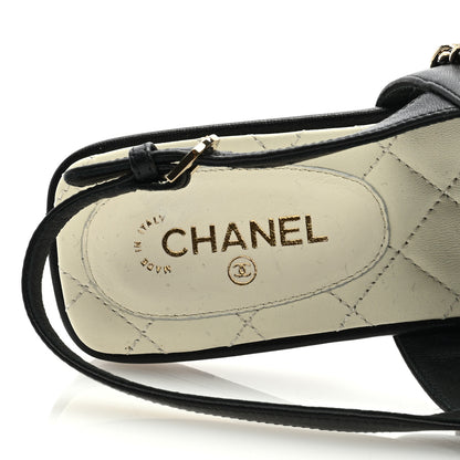 Chanel Lambskin Chain CC Sandals 38.5 Black 7 of 8