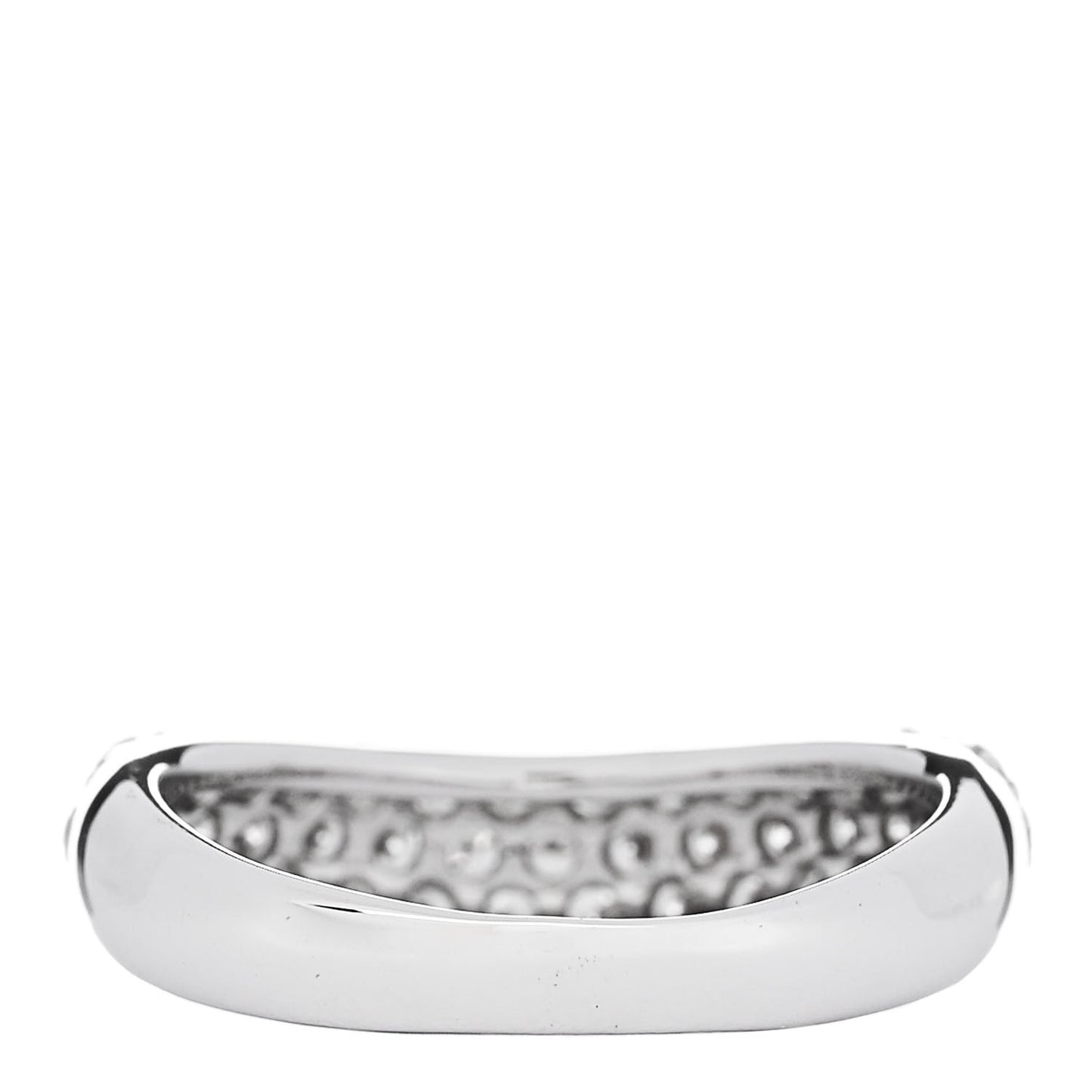 18K White Gold Diamond 1.00ctw Three Row Curved Band Ring 53 6.5