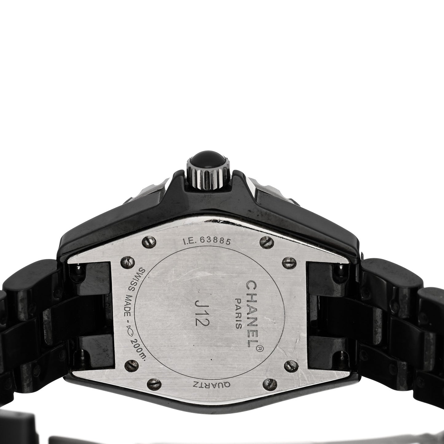 Stainless Steel Ceramic Diamond Pave Bezel 33mm J12 Quartz Watch Black