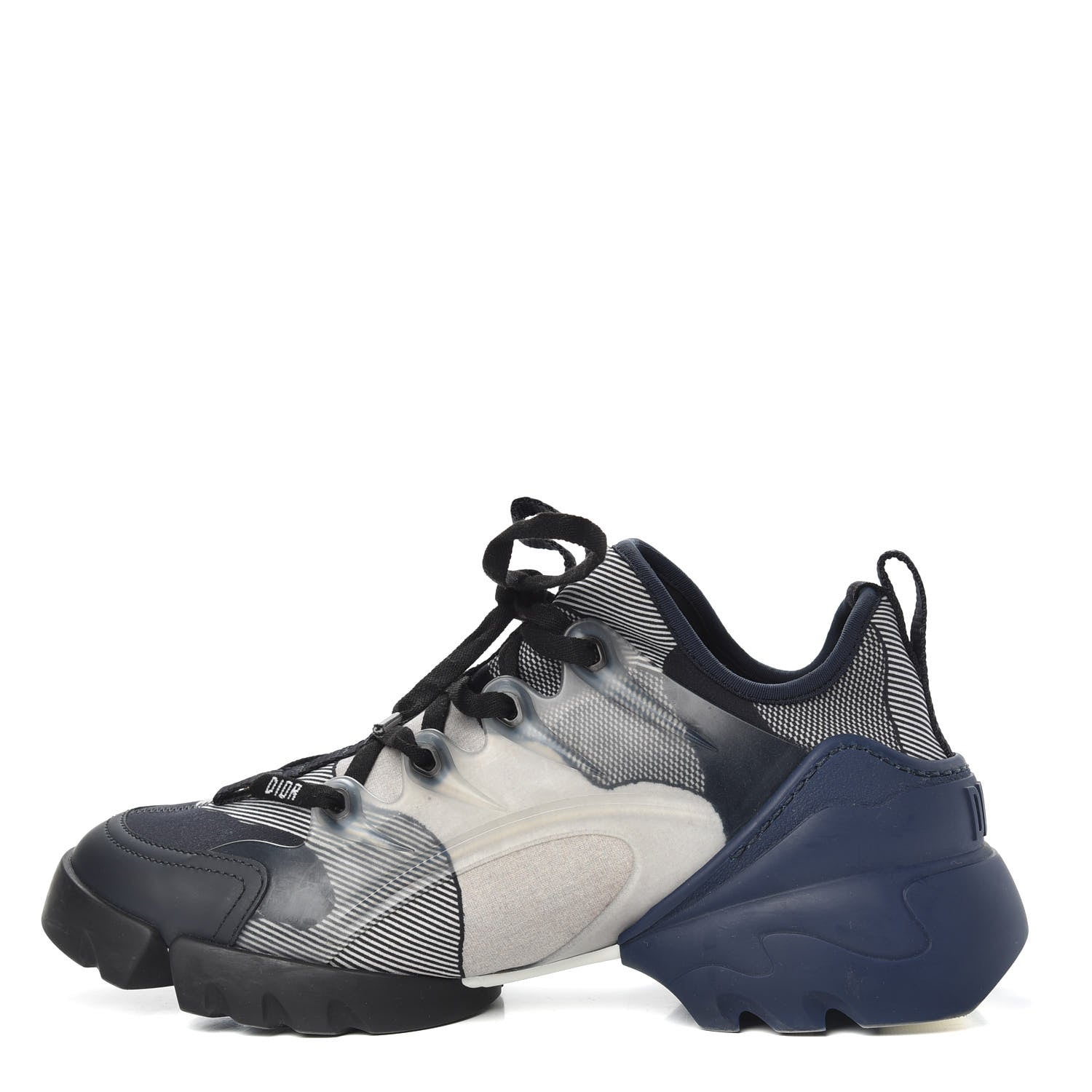 Christian Dior Neoprene Rubber Womens D-Connect Sneakers 38 Blue Black 1 of 7