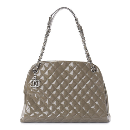 Chanel Patent Quilted Large Just Mademoiselle Bowling Bag Gris Fonce 1 of 10