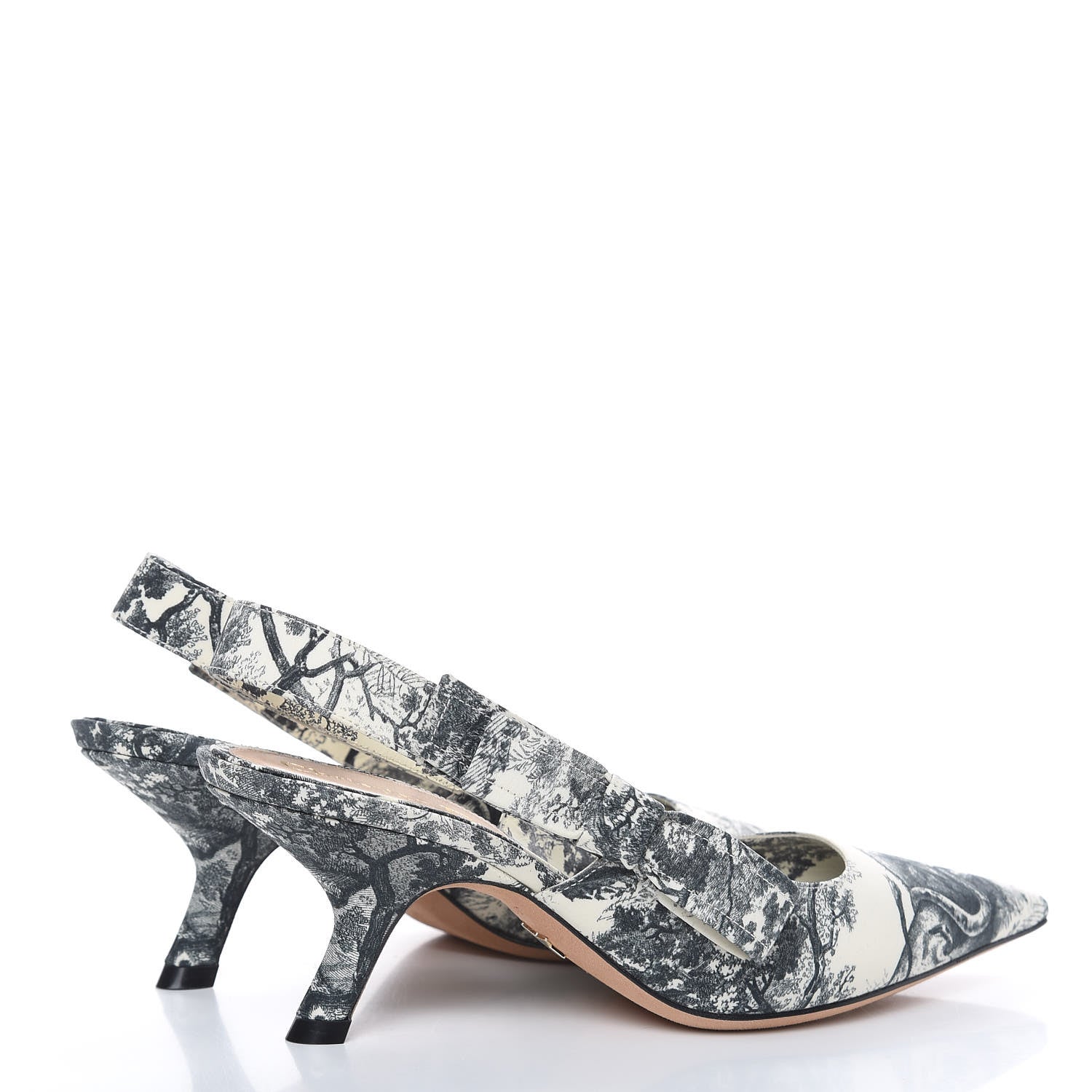 Christian Dior Toile De Jouy Sweet D Slingback Pumps 36 Off White 4 of 8