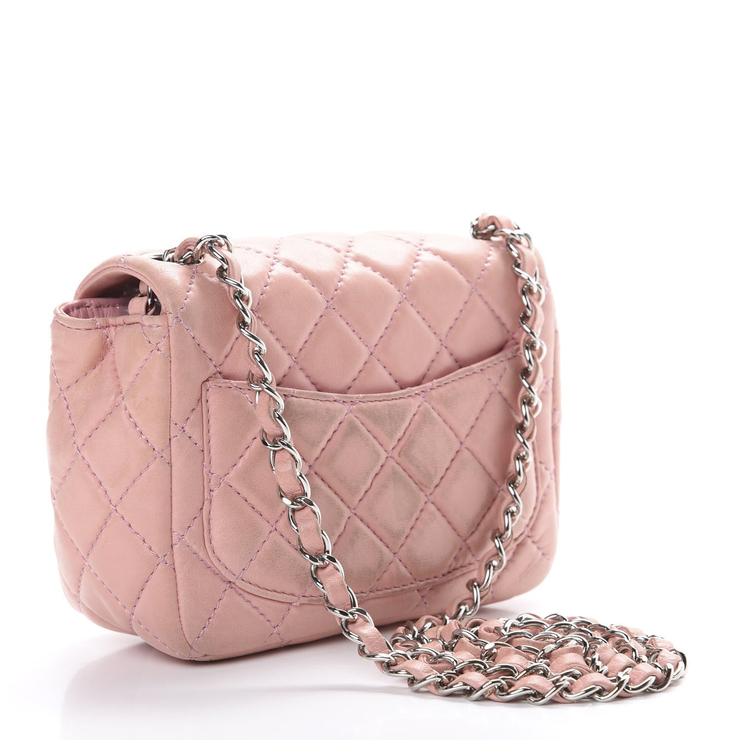 Lambskin Quilted Mini Square Flap Pink
