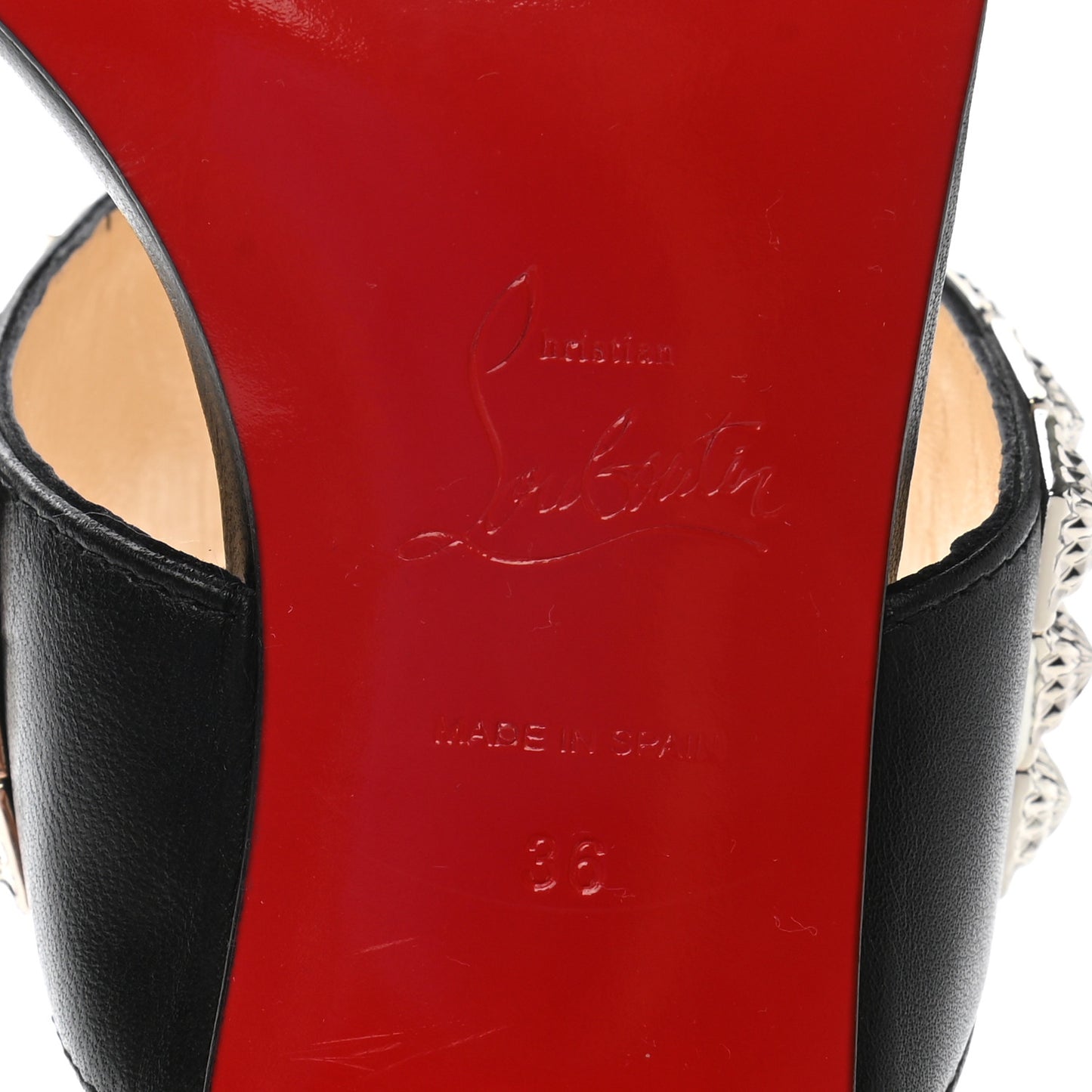 Calfskin Studded Tina Goes Mad 55 Slide Sandals 36 Black