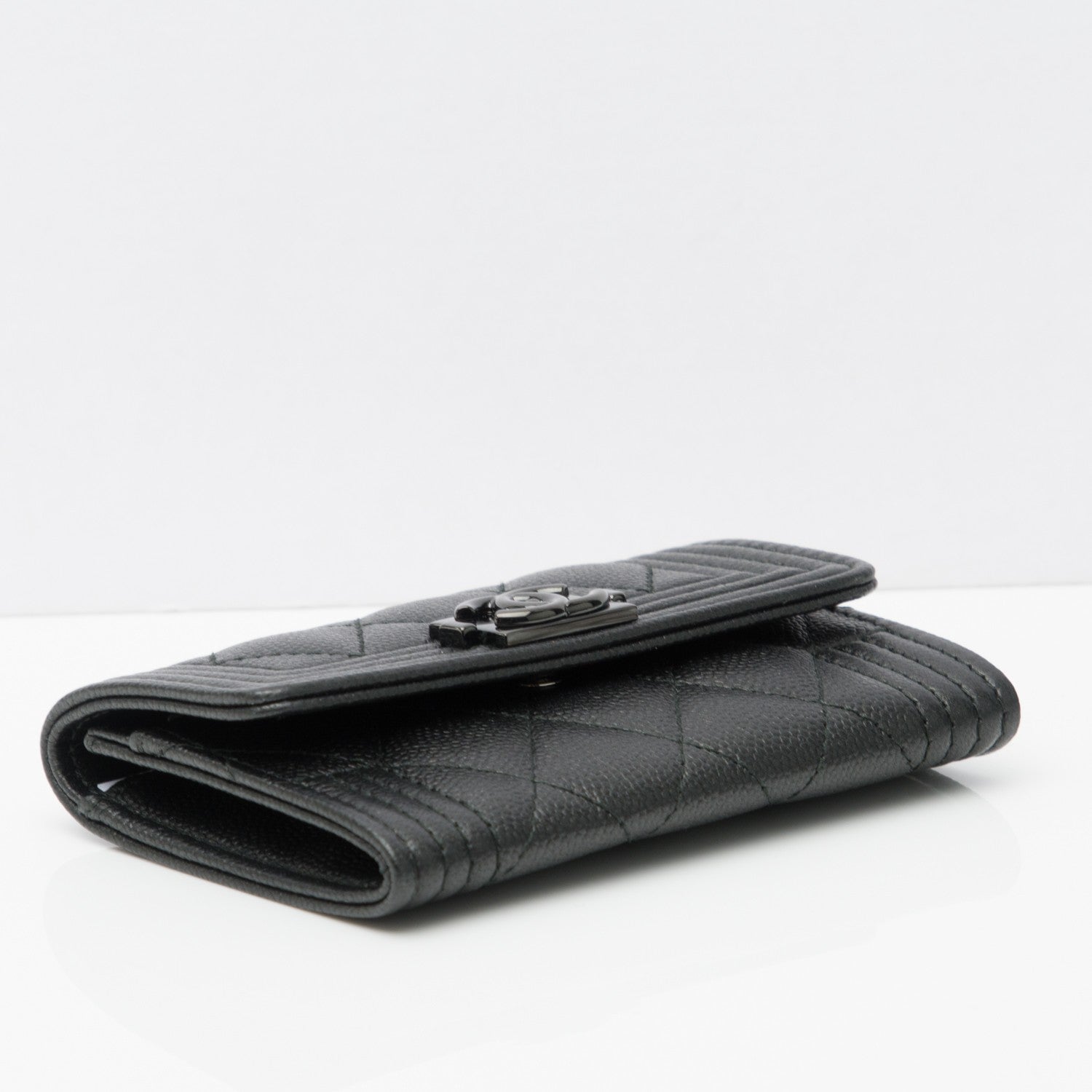 Chanel Caviar Quilted Boy Flap Card Holder So Black 4 of 8