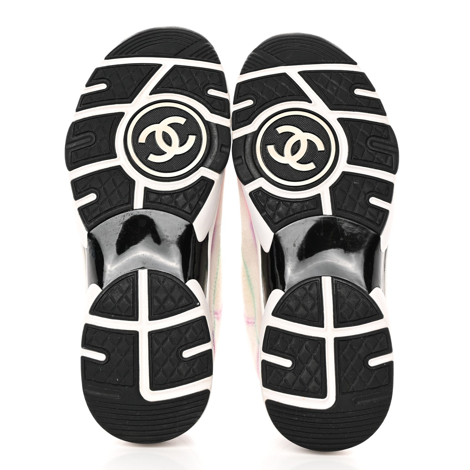 Chanel Wool Suede Calfskin CC Sneakers 38.5 Multicolor 5 of 12