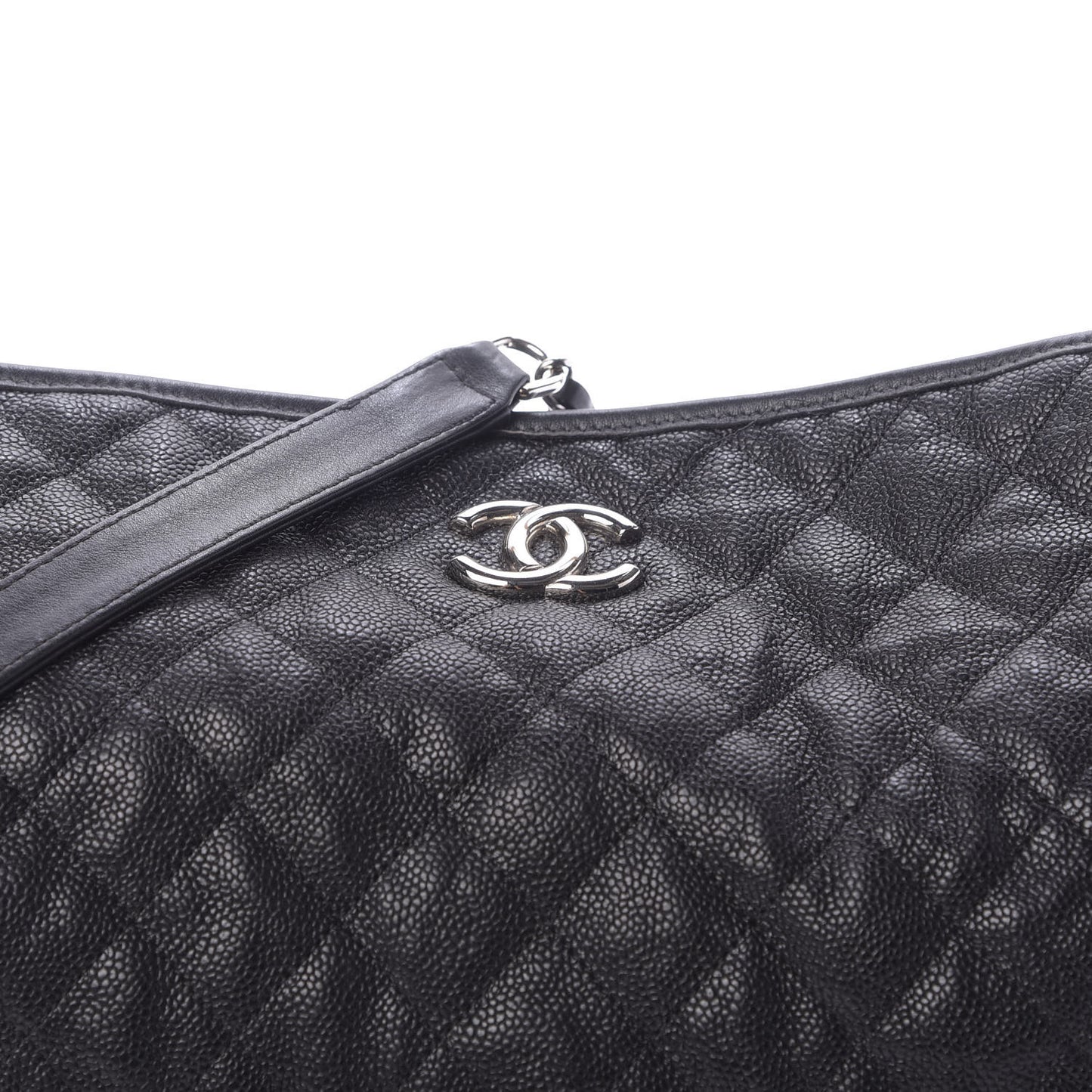 Caviar Quilted French Riviera Hobo Black