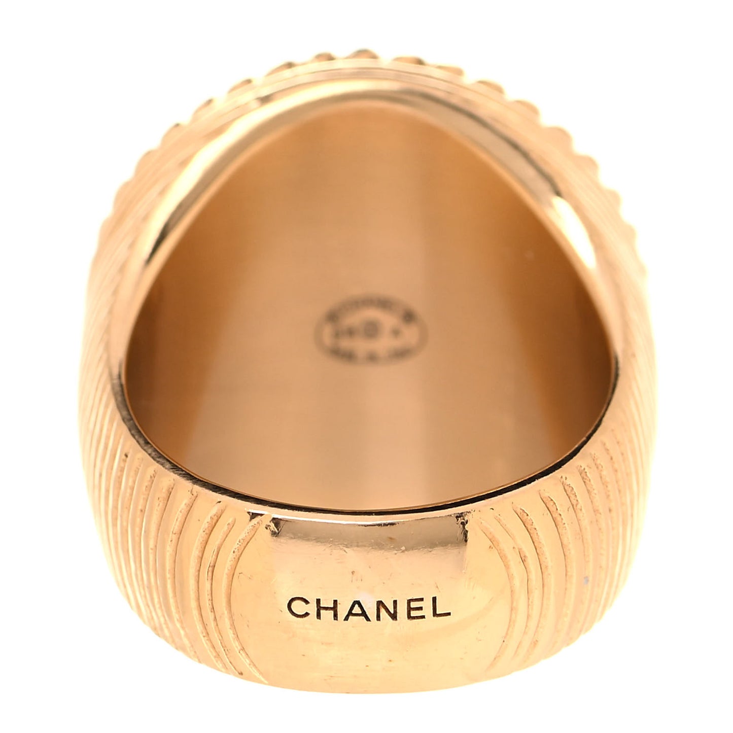 Metal CC Rope Ring 7 Gold
