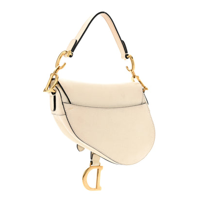 Christian Dior Grained Calfskin Mini Saddle Bag White 3 of 14