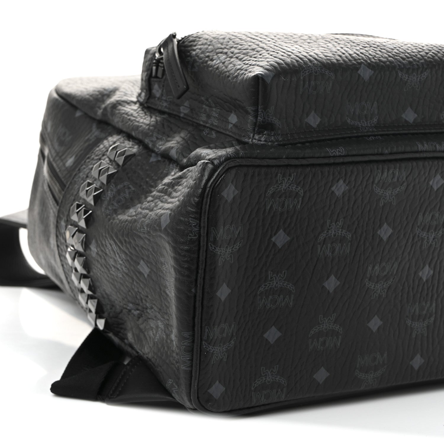 MCM Visetos Medium Side Studs Stark Backpack Black 9 of 10