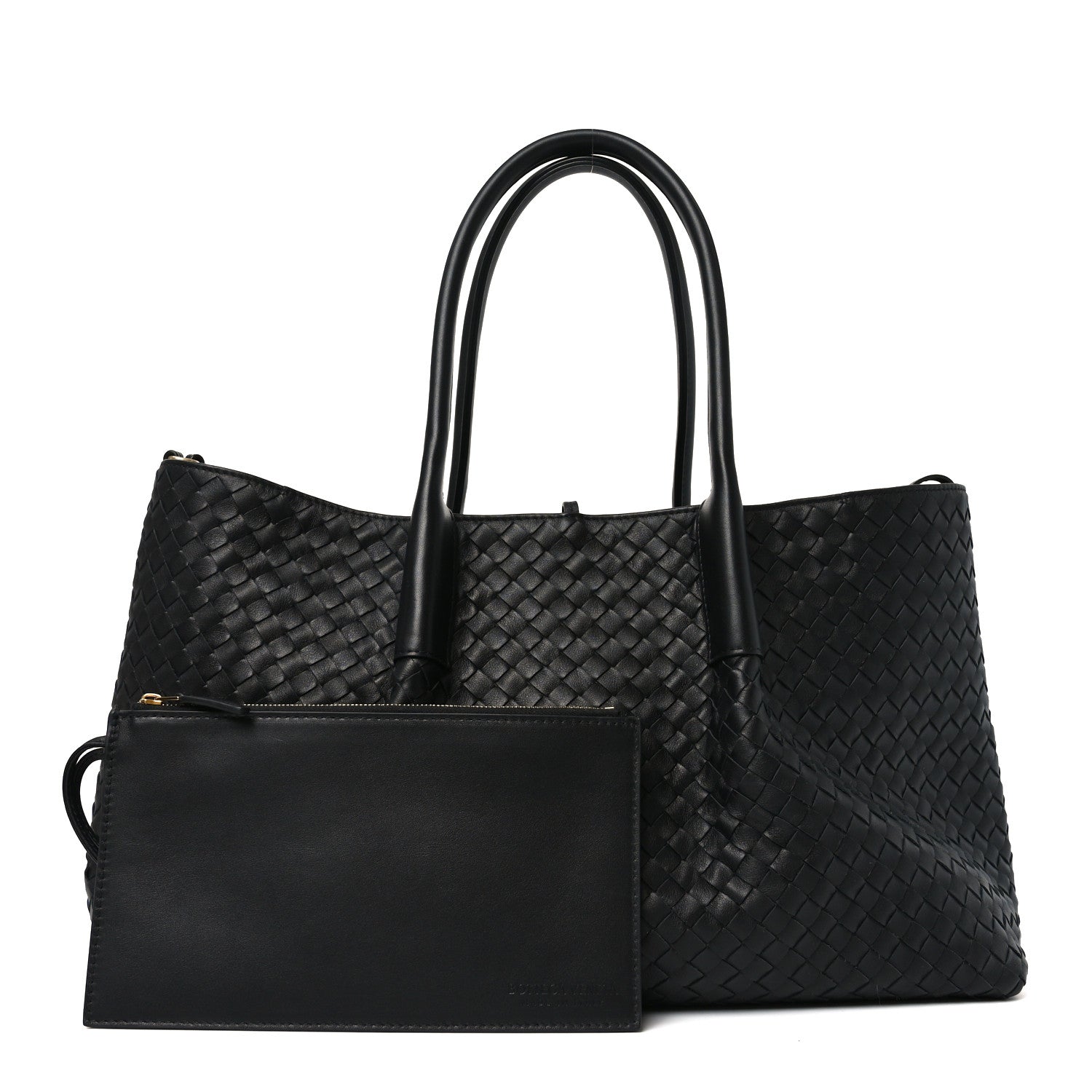 Bottega Veneta ブラックバック Bottega Veneta Calfskin Intrecciato Large Pinacoteca Reversible