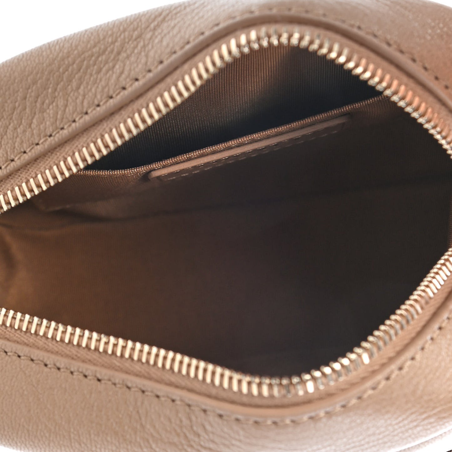 Metallic Goatskin Small Casual Trip Camera Case Beige