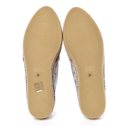 Gucci GG Supreme Monogram Blooms Espadrilles 38 Beige Blue Navy Hibiscus Red 5 of 11
