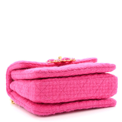Chanel Cashmere Tweed Quilted Mini Bijoux Flap Fuchsia 4 of 11
