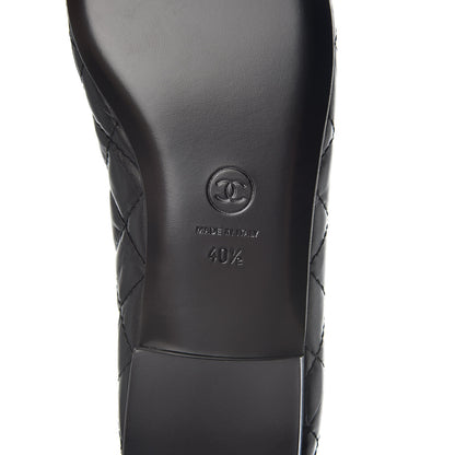 Chanel Aged Calfskin Quilted Cap Toe Ballerina Flats 40.5 Black 7 of 8