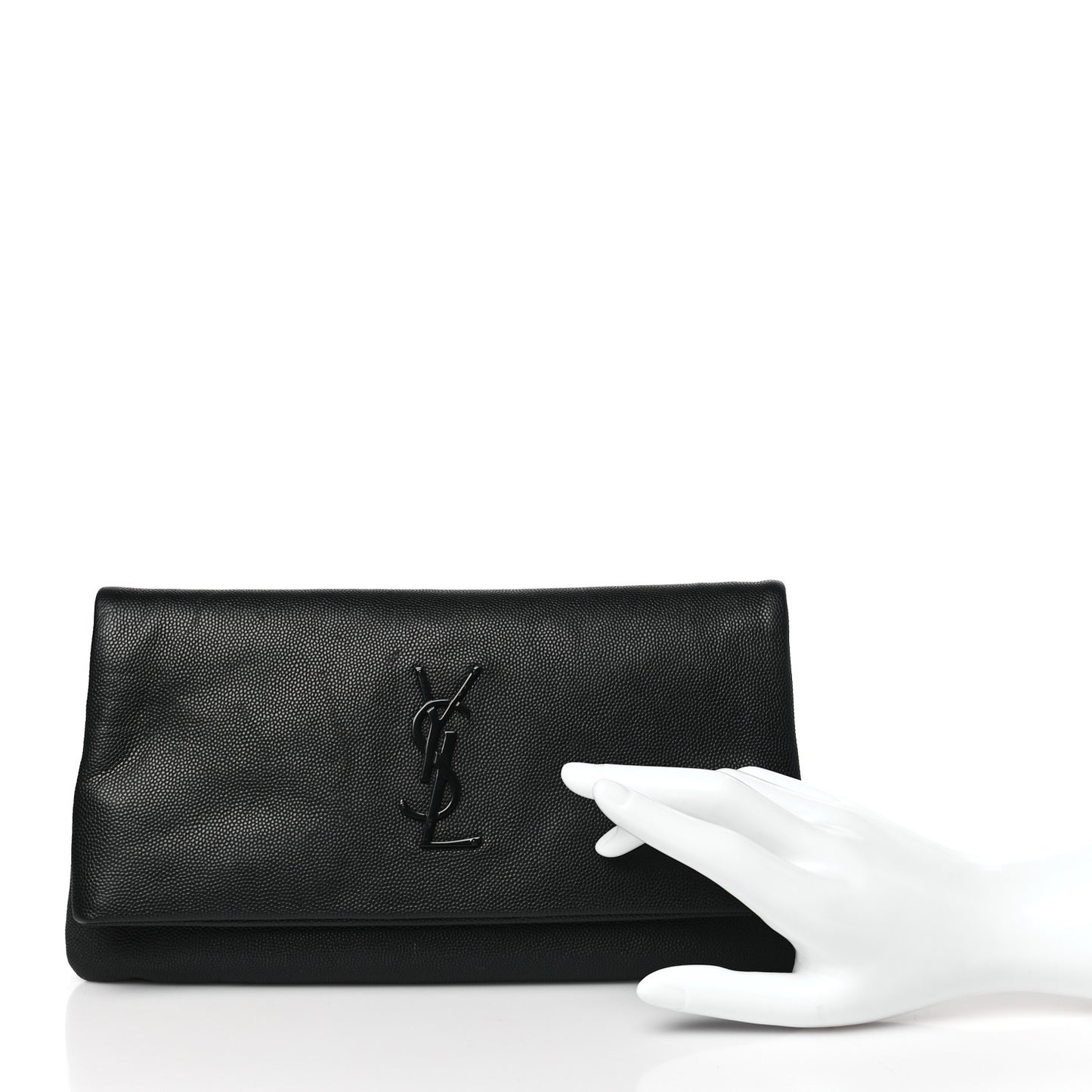 Grain De Poudre West Hollywood Monogram Fold Over Clutch Black
