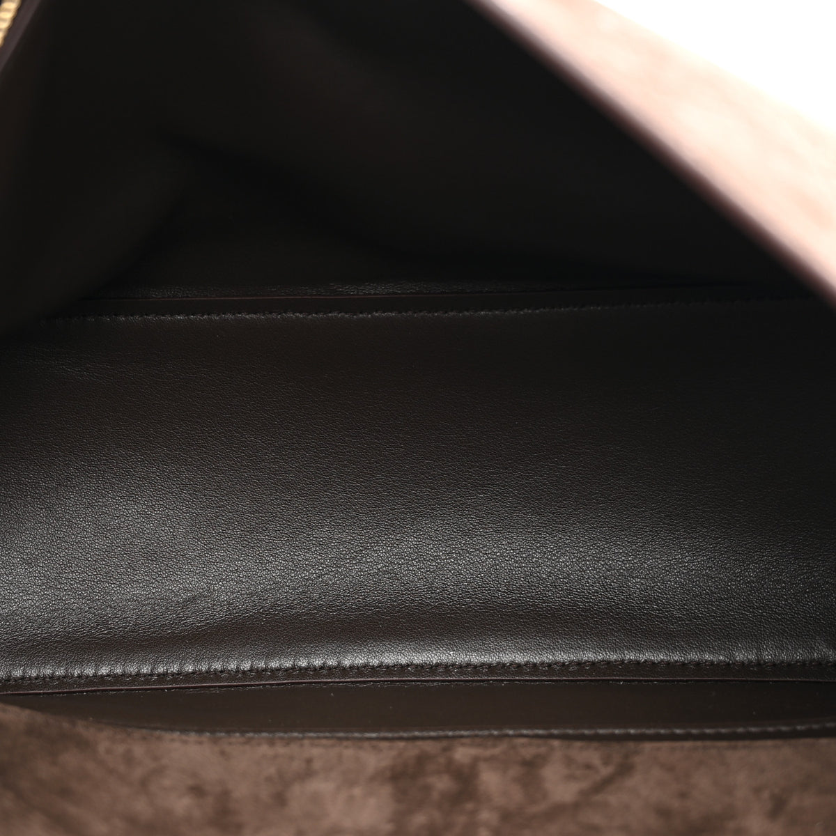 Suede Calfskin Small Souplissimo Maxi Flap Dark Brown