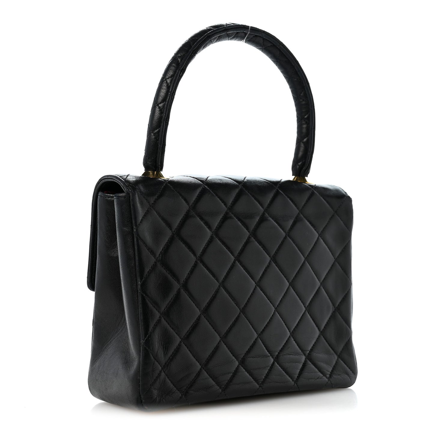 Lambskin Quilted Mini Kelly Flap Bag Black