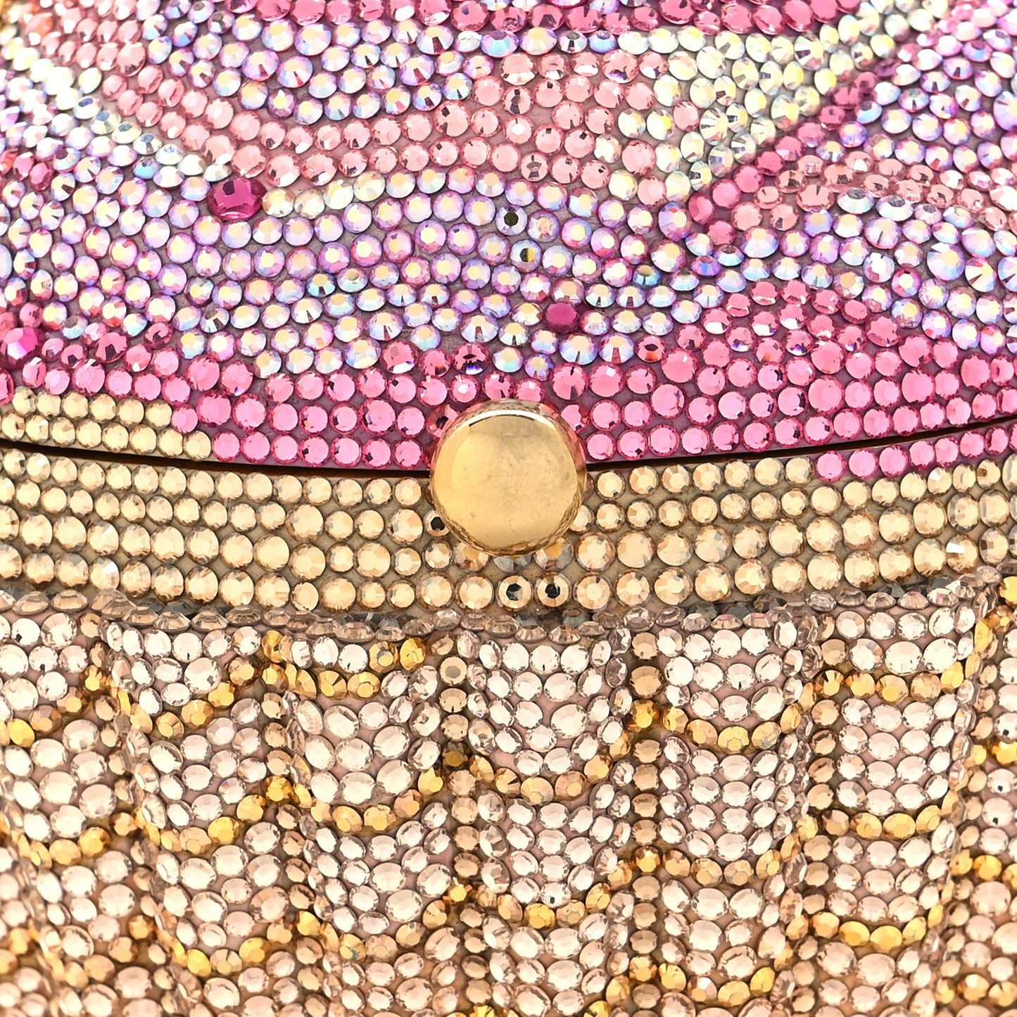 Crystal Cupcake Minaudiere Clutch Gold Multicolor