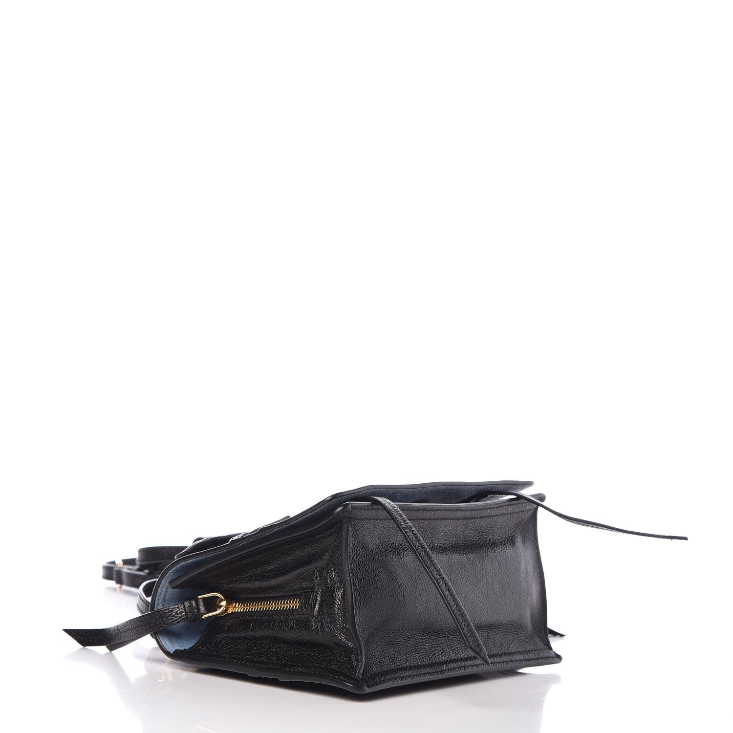 Prada Glace Calfskin Etiquette Flap Shoulder Bag Black 4 of 8