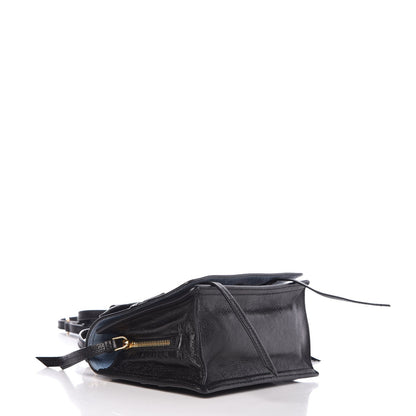 Prada Glace Calfskin Etiquette Flap Shoulder Bag Black 4 of 12